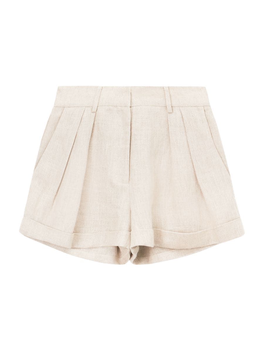 Luisa Cotton Pleated Shorts | Saks Fifth Avenue