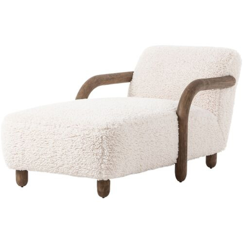 Willow Faux Shearling Chaise, Andes Natural | One Kings Lane