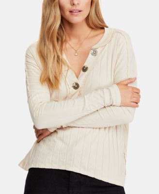 In The Mix Ribbed Henley Top | Macys (US)