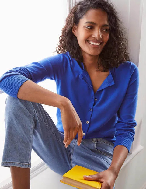 Eldon Crew Cardigan Cobalt Women Boden | Boden (US)