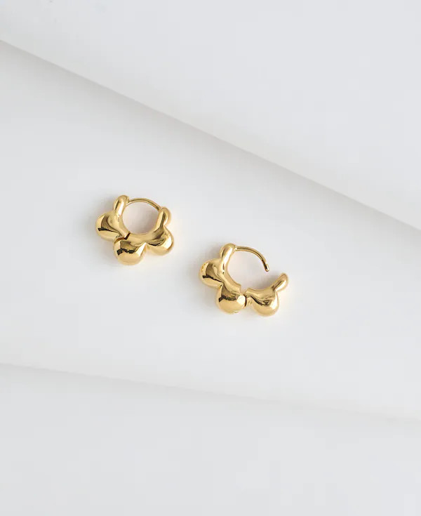 Demi-Fine Floral Huggie Hoop Earrings | Madewell