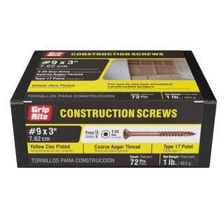 #9 x 3 in. Star Drive Bugle-Head Construction Screw (1 lb./Box) | The Home Depot