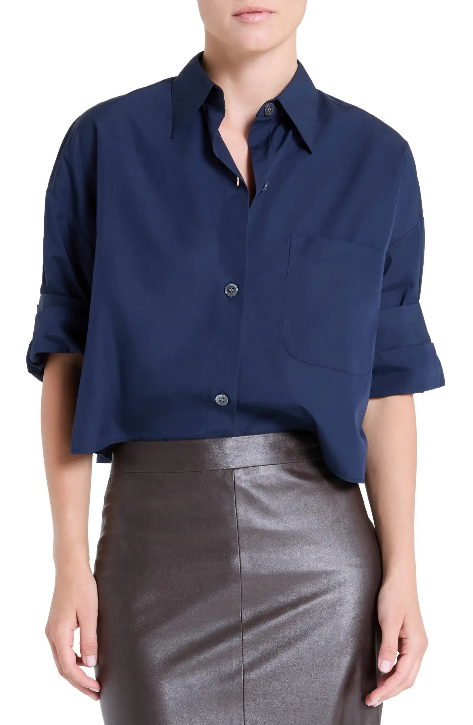 Next Ex Cotton Button-Up Blouse | Nordstrom