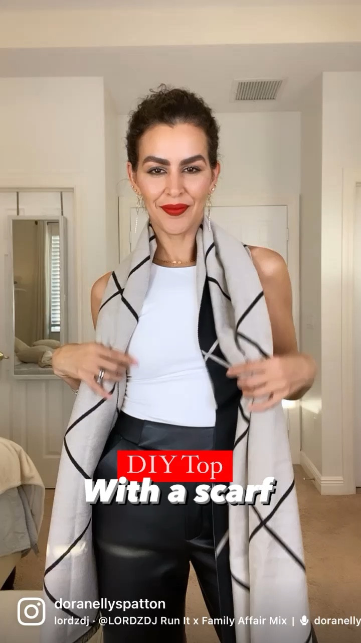 Bra double sided scarf! Under &20. Lipstick color is “ feels so grand” from Mac. Faux leather pants and bodysuit are on sale! 

#LTKstyletip #LTKFind #LTKsalealert