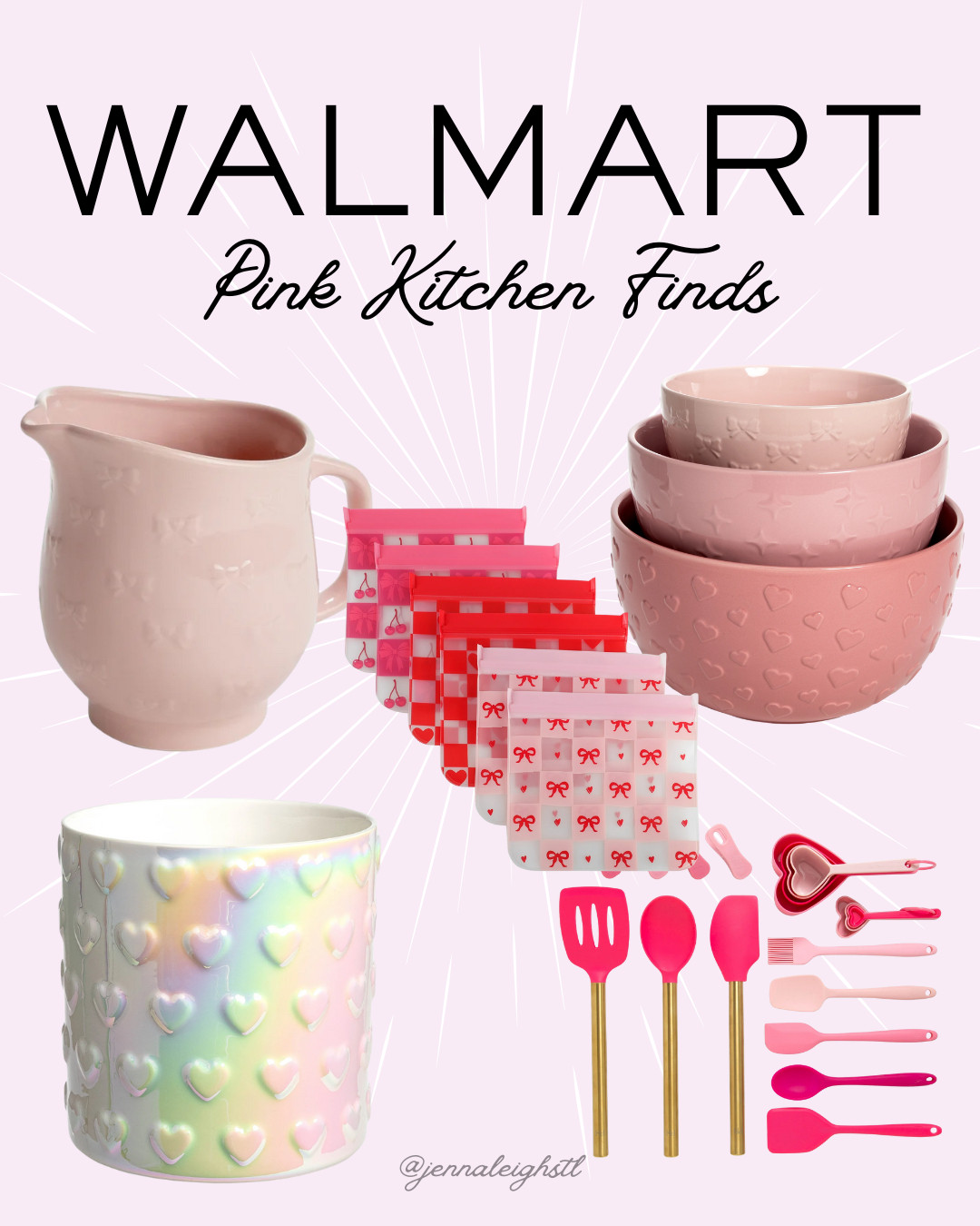 Fun pink kitchen finds from Walmart that are perfect for Valentine’s Day or adding a pop of color all year long. 💕🍽️ 

 #LTKfoodie #LTKHome #LTKFindsUnder50