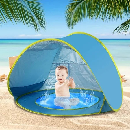 Suliper Baby Beach Tent Toy Portable Pop Up Sun Shade Kiddie Tent Pool with Canopy UV Protection Sun | Walmart (US)