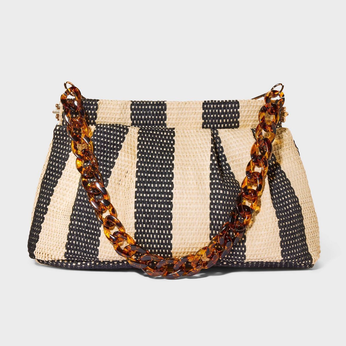 Straw Facile Frame Clutch - A New Day™ Black/Natural | Target