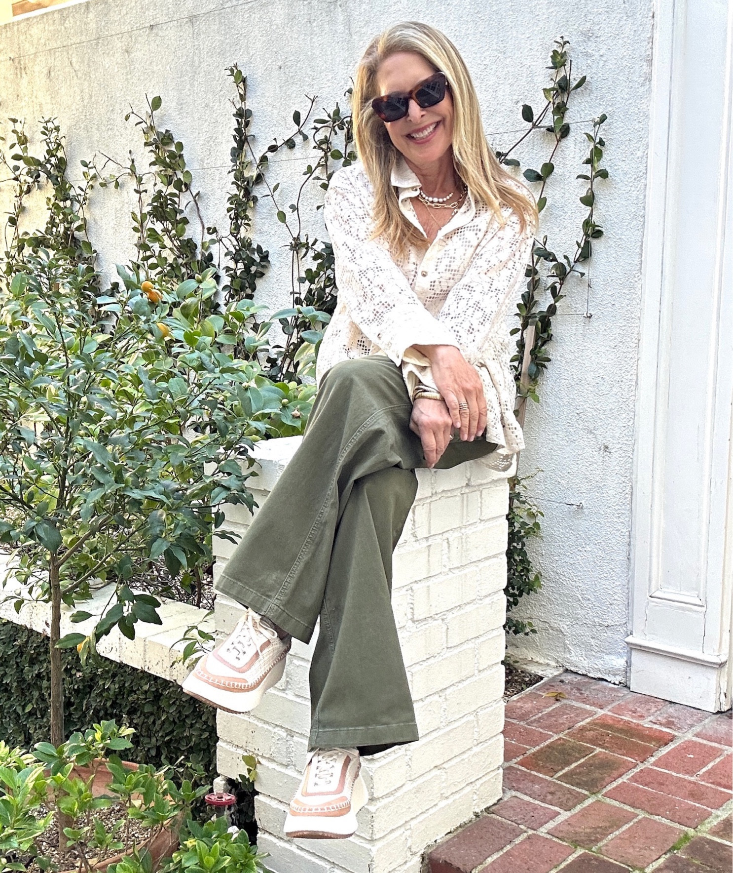 Cargo pants + a lace top = perfection. I then added my new sneakers which give a “luxury brand” feel without the price tag. All pieces from @nordstrom, of course! My favorite place for fun pieces and essentials. #norstom #nordstrompartner 

#LTKover40 #LTKstyletip #LTKshoecrush