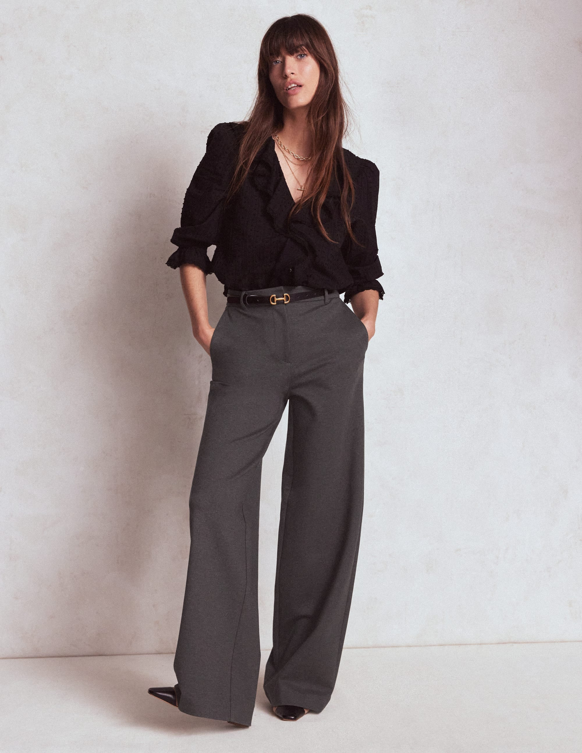 Belgravia Ponte Trousers-Charcoal Grey | Boden UK