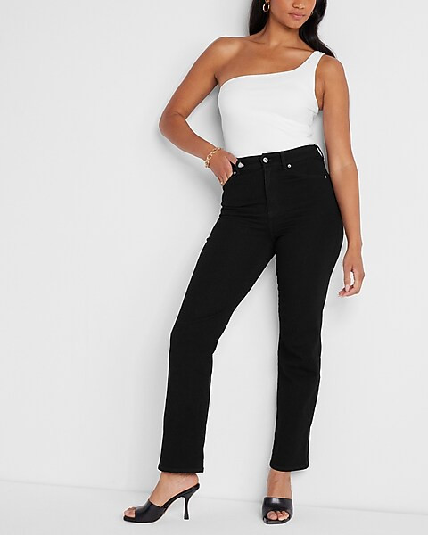 Body Contour Ribbed One Shoulder Cropped Tank | Express