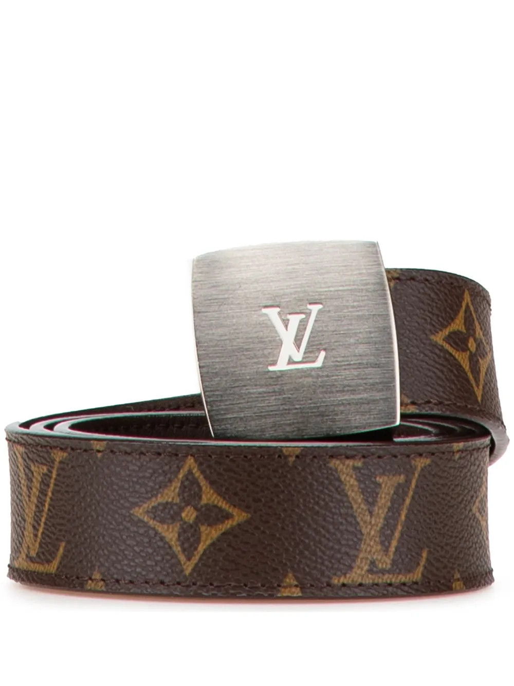 Louis Vuitton Pre-Owned 2005 Monogram LV Cut belt - Brown | Farfetch Global