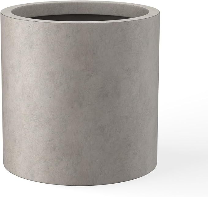 Kante 9.8" Dia Round Concrete Planter, Modern Style Large Cylindrical Plant Pot with Drainage Hol... | Amazon (US)