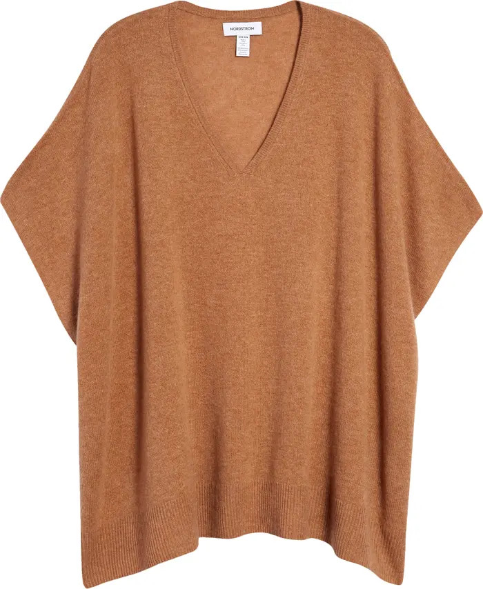 V-Neck Wool & Cashmere Poncho | Nordstrom
