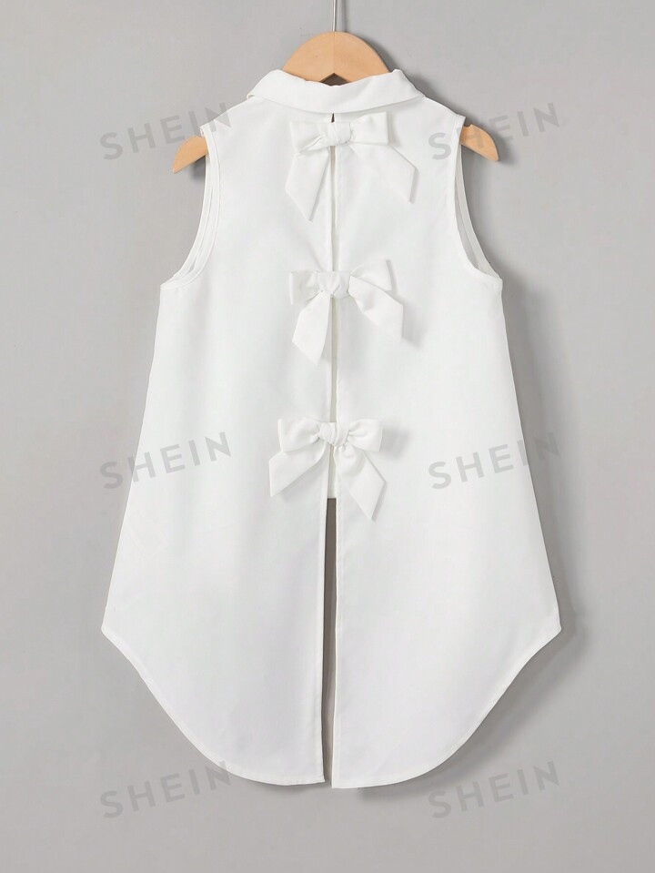 SHEIN Essnce Plus Size Women's Summer Casual Vacation Loose Bow Shirt, Summer Women's Clothes, Wh... | SHEIN