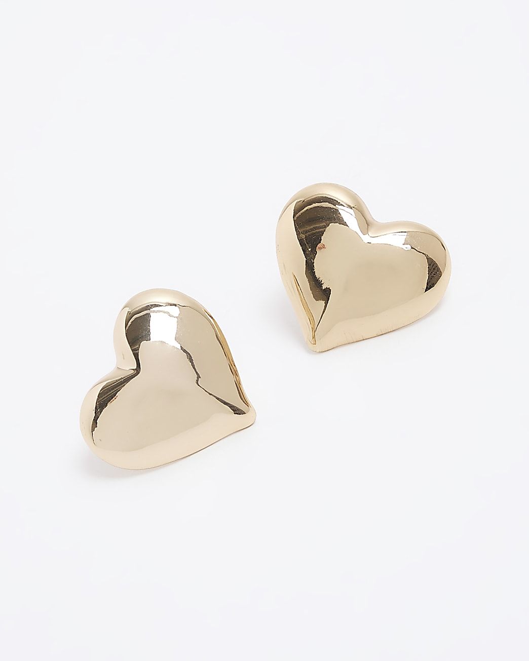 Gold Heart Stud Earrings | River Island (UK & IE)