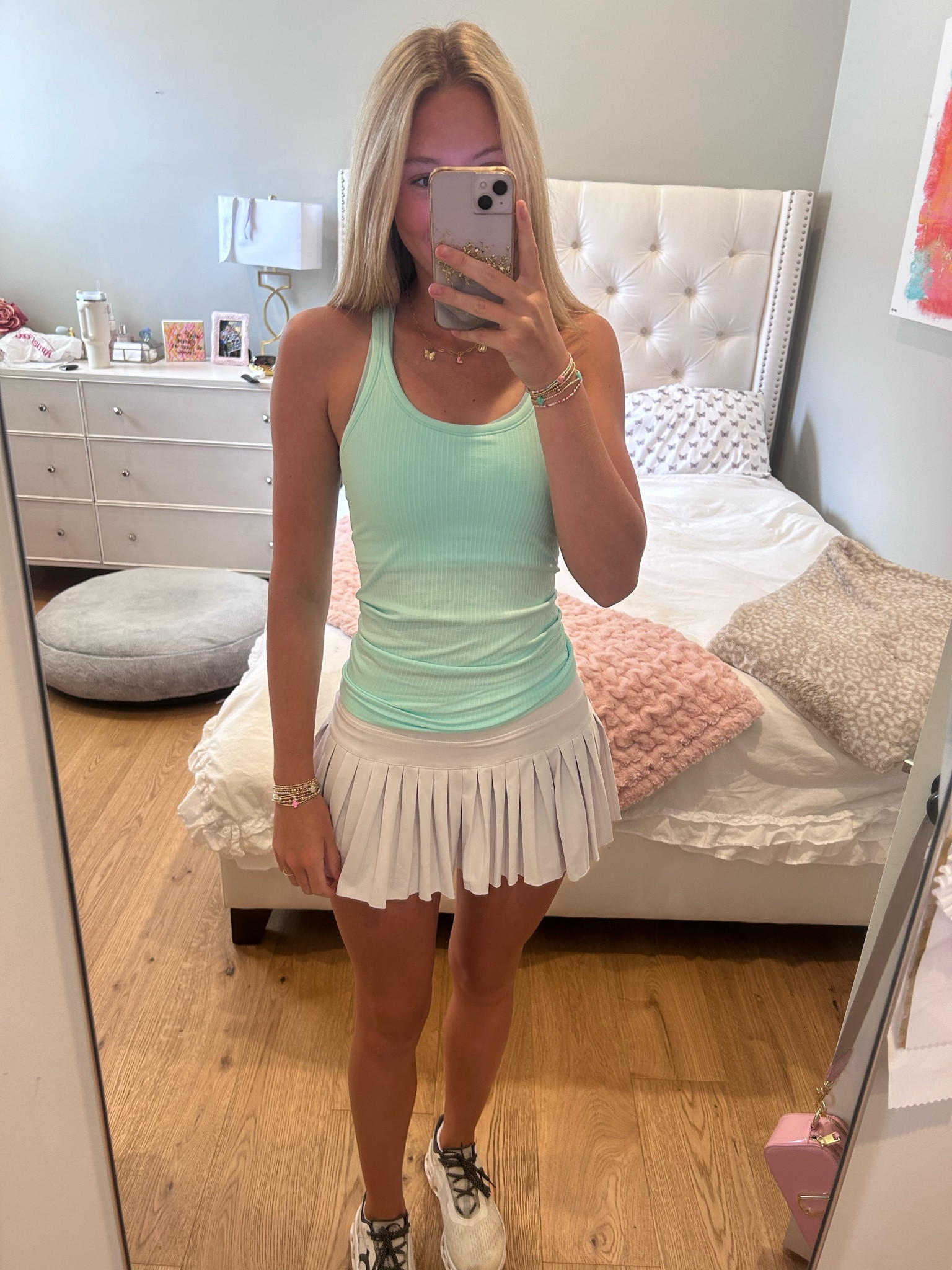 size 4 top in color ideal mint size small skirt 