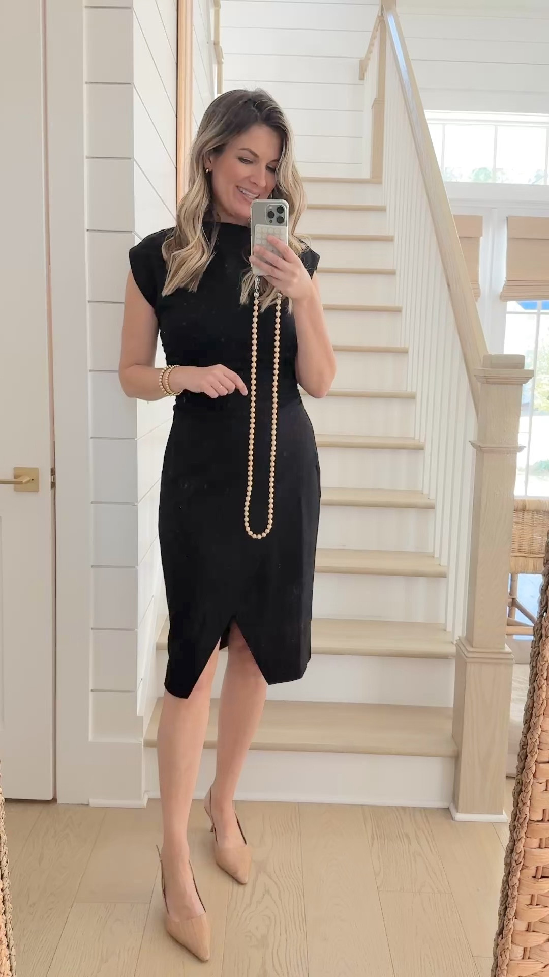 This black dress is very flattering and under $80. I am in size small. It’s machine wash and ruched at the waist.  

My mirror is apparently dusty 🫠.  

#LTKFindsUnder100 #LTKWatchNow #LTKHome