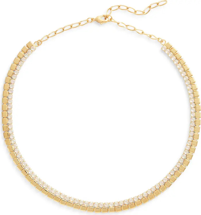 Nordstrom Cubic Zirconia Border Tile Necklace | Nordstrom | Nordstrom
