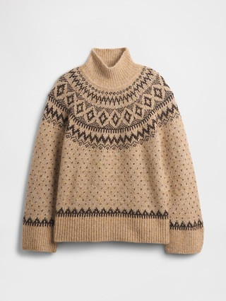 Fuzzy Oversized Turtleneck Sweater | Gap (US)