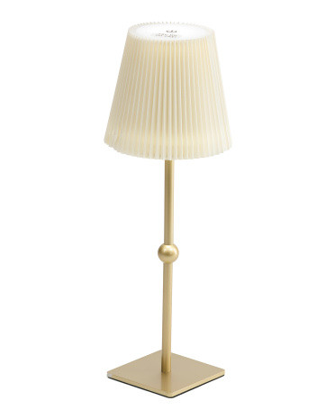 15.75in Pleated Fabric Shade Portable Touch Led Lamp | TJ Maxx