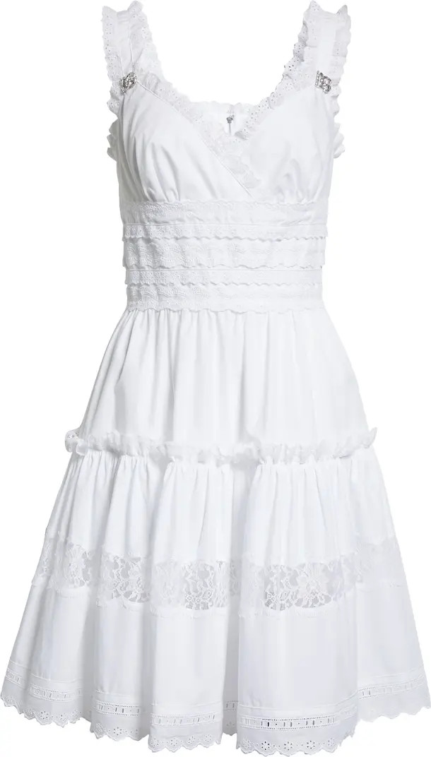 Dolce&Gabbana Eyelet & Lace Trim Cotton Blend Dress | Nordstrom | Nordstrom