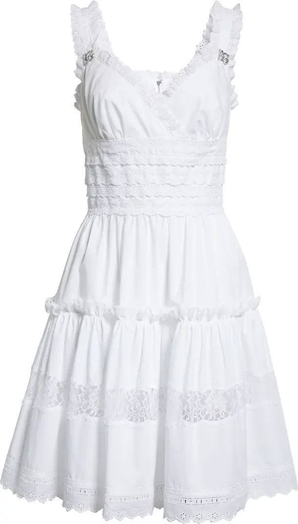 Dolce&Gabbana Eyelet & Lace Trim Cotton Blend Dress | Nordstrom | Nordstrom