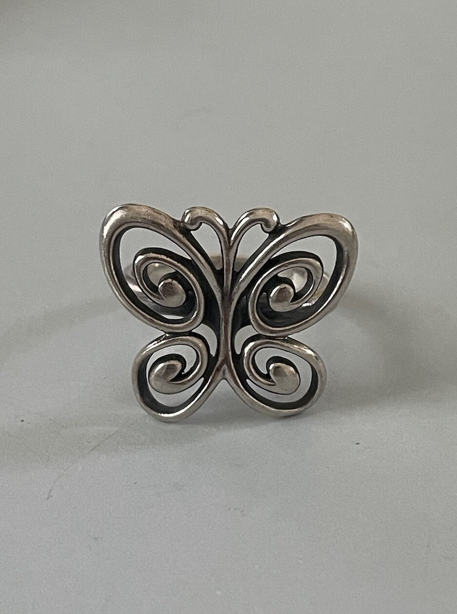 James Avery Retired Large Sterling Silver 3D Abounding Butterfly Ring Size 8.5 | eBay US