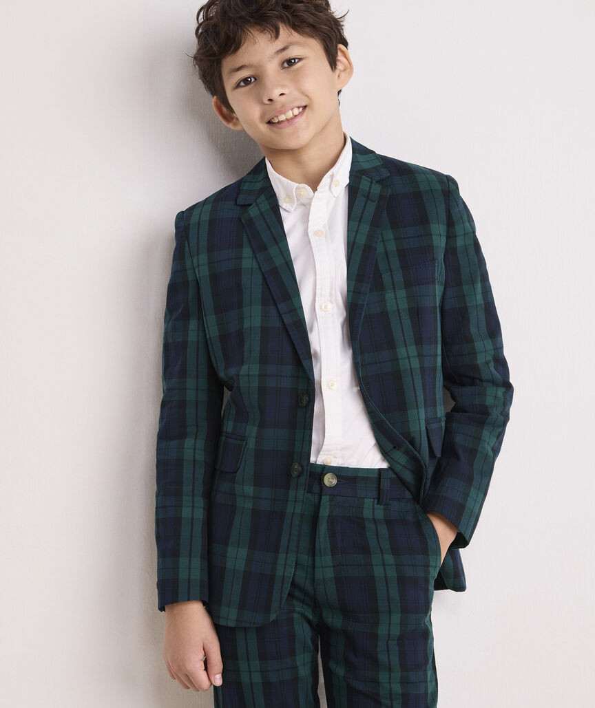 Boys' Stretch Cotton Blackwatch Blazer (8-18) | vineyard vines