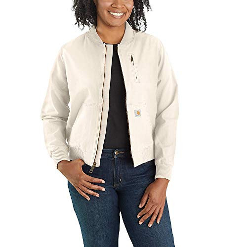 Carhartt Women's Rugged Flex Relaxed Fit Canvas Jacket, Natural, Large | Amazon (US)