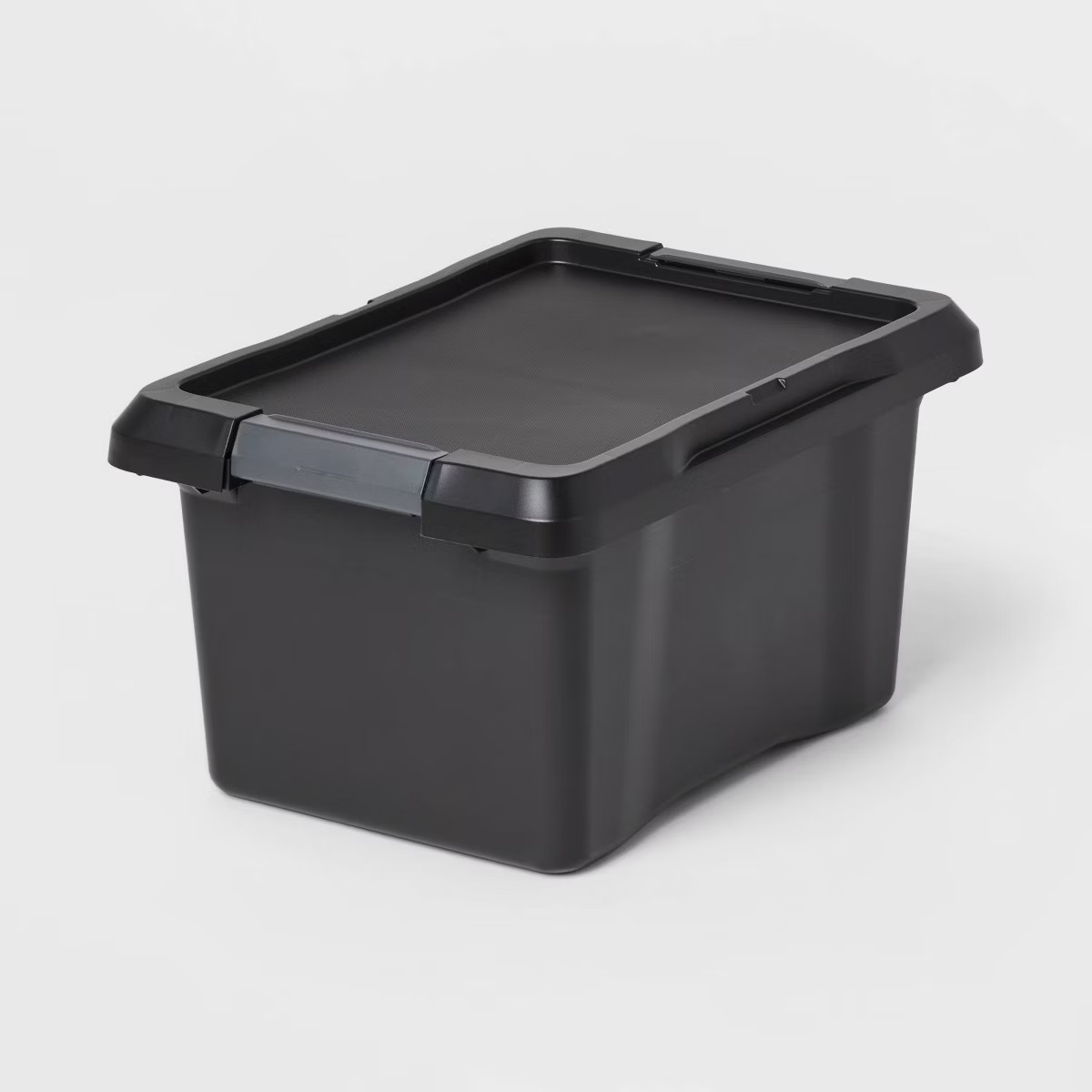 7gal Small Latching Storage Tote Black - Brightroom™: Stackable Utility Storage Bin with Lid & ... | Target