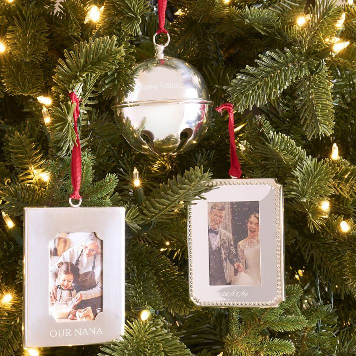 Silver Beaded Photo Frame Ornament | Mark and Graham