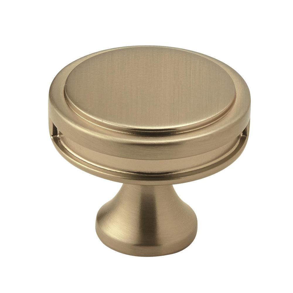 Oberon 1-3/8 in (35 mm) Diameter Golden Champagne Cabinet Knob | The Home Depot