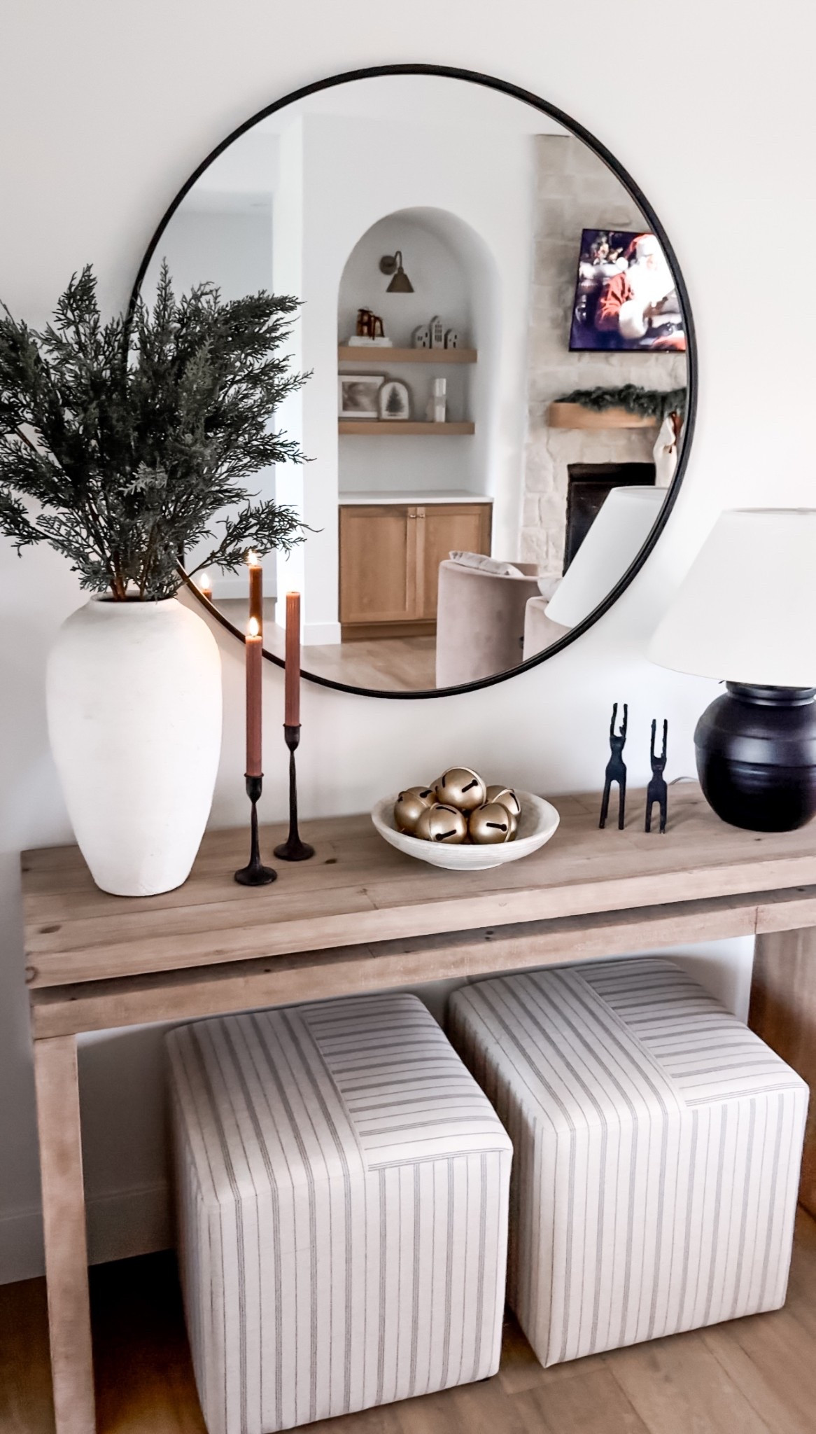 Neutral Christmas entryway styling ✨
Linked everything from the oversized mirror to the sculptural lamp, gold bells, and striped ottomans. Simple, minimal holiday decor that feels warm and elevated without being overdone.
Shop the whole look below! 🤍🎄

LTKhome LTKholiday LTKdecor LTKchristmas LTKseasonal LTKhomeinspo NeutralChristmas ChristmasEntryway HolidayEntryway NeutralHolidayDecor CozyChristmasDecor MinimalChristmasStyle ModernHolidayDecor EntrywayDecor EntrywayInspo FestiveHomeDecor CozyHomeVibes WinterDecorIdeas HomeDecorInspo

#LTKHome #LTKHoliday #LTKSeasonal