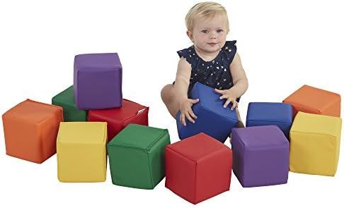 ECR4Kids SoftZone Patchwork Toddler Foam Block Playset, Soft Colorful Stacking Play Blocks, Indoor B | Amazon (US)