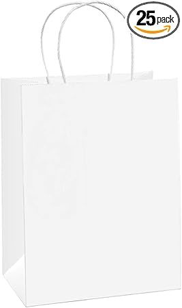 BagDream 25Pcs Paper Gift Bags 8x4.25x10.5 Paper Bags, Gift Bags, Shopping Bags, Kraft Bags, Reta... | Amazon (US)
