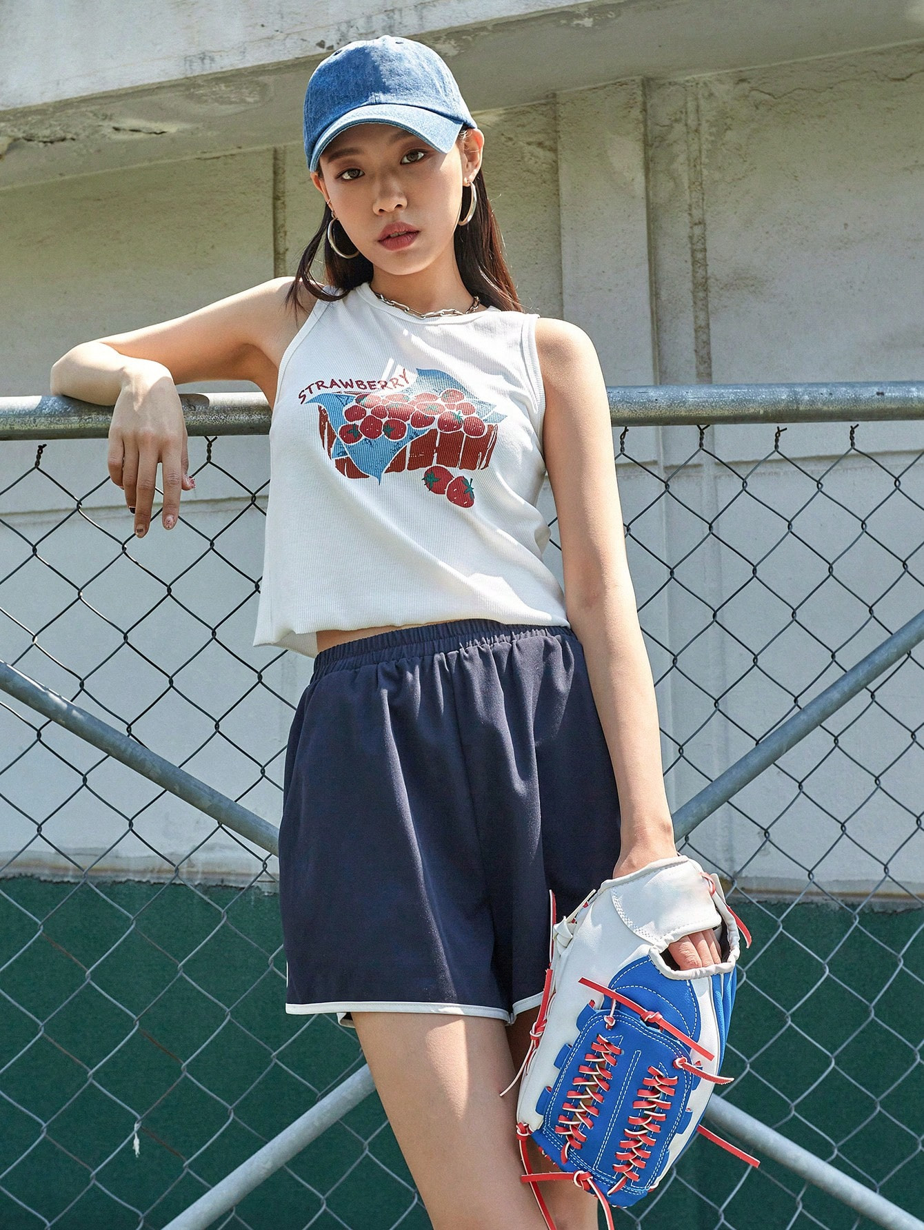 DAZY Letter & Strawberry Print Tank Top | SHEIN