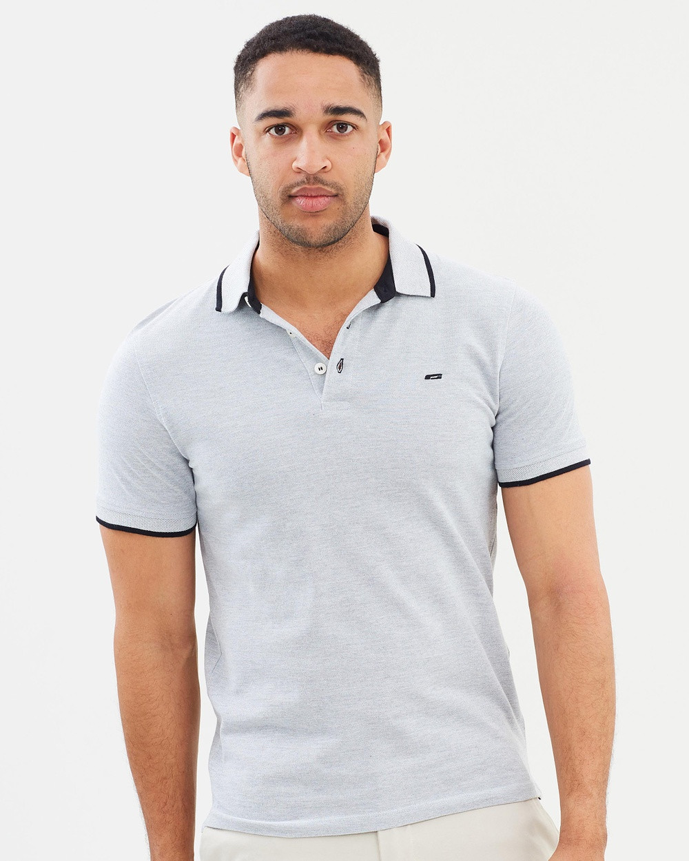 Jack & Jones - Paulos Polo Organic Cotton - Shirts & Polos (Light Grey Melange) Paulos Polo Organic Cotton | THE ICONIC (AU & NZ)