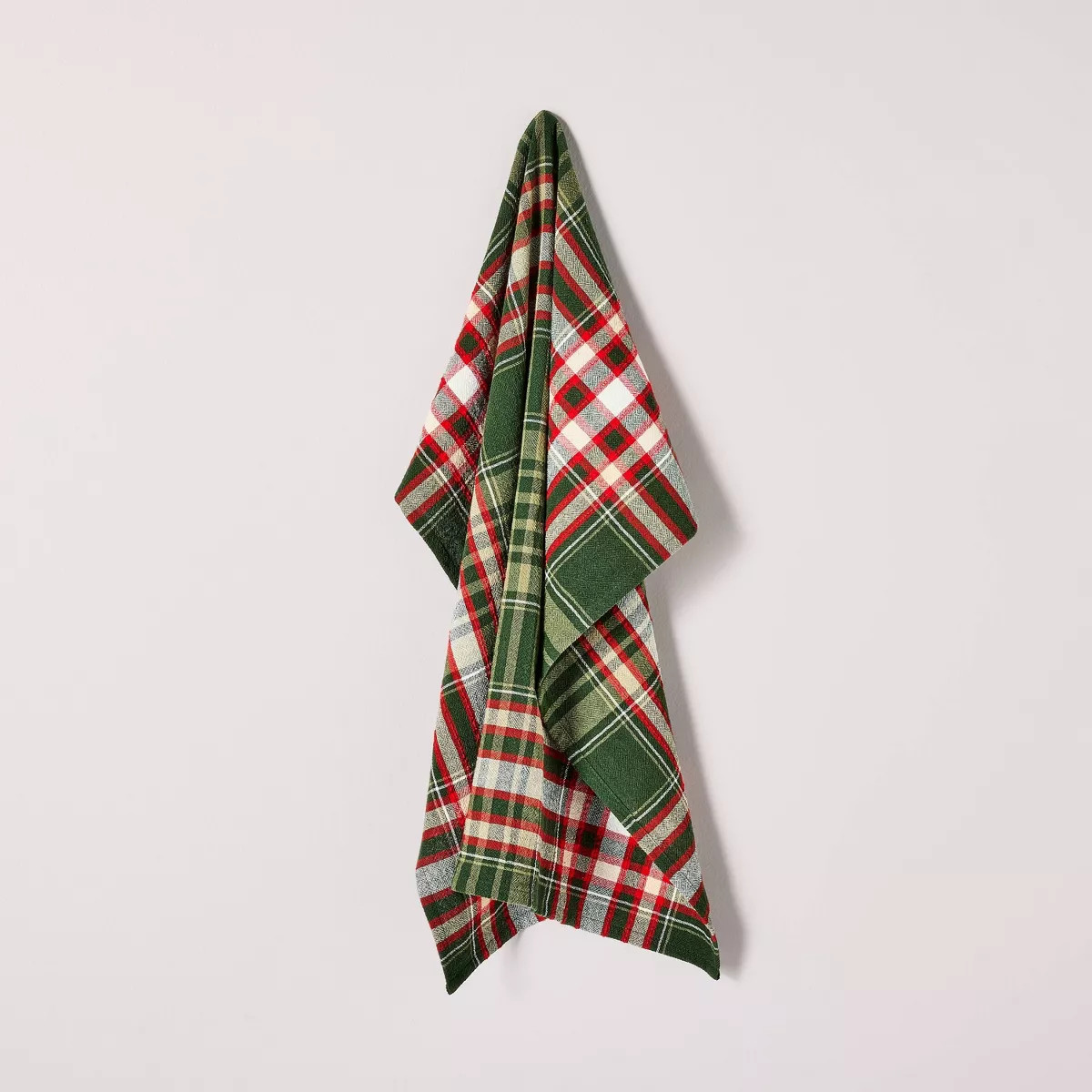 Christmas Plaid Flour Sack Kitchen Towel Dark Green/Red - Hearth & Hand™ with Magnolia | Target