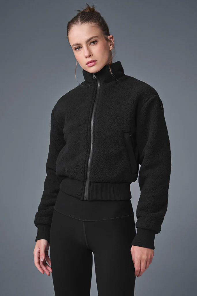 Micro Sherpa Destiny Jacket - Black | Alo Yoga (US)