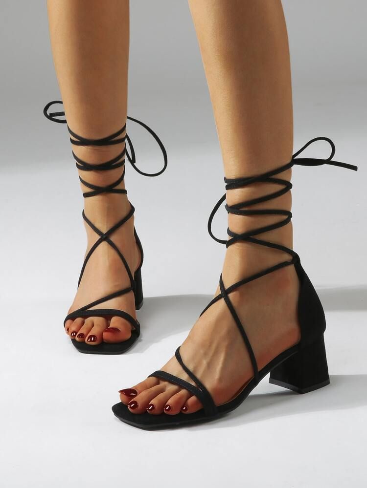 Minimalistische Sandalen mit Beingurt | SHEIN