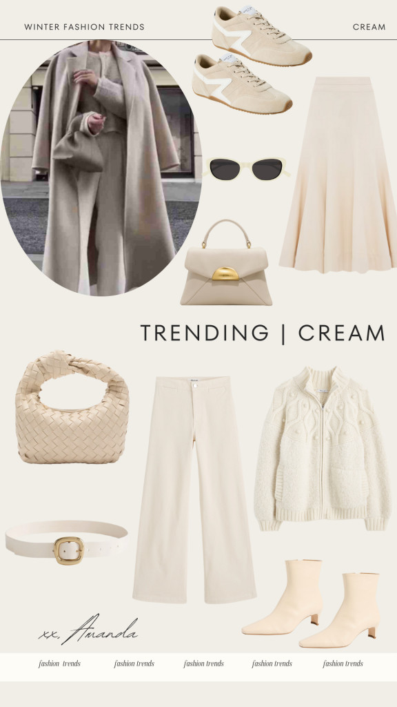 Cream is a perfect color for winter. It’s not only soft and warm, but effortlessly chic. It’s a gentler alternative to white, making it ideal for cozy scarves, elegant pants, or stylish sweaters. Cream also pairs beautifully with trending colors like brown and burgundy or shines in a monochrome look. Whether as a base or accent, it adds a touch of sophistication to any winter outfit.

 

 #LTKgrwm #LTKootd #LTKWorkwear