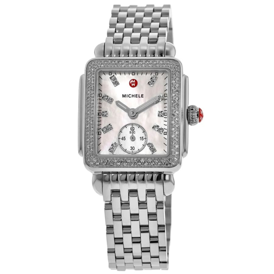 Michele Deco Mid Diamonds Stainless Steel Women's Watch MWW06V000122 | Shop Simon