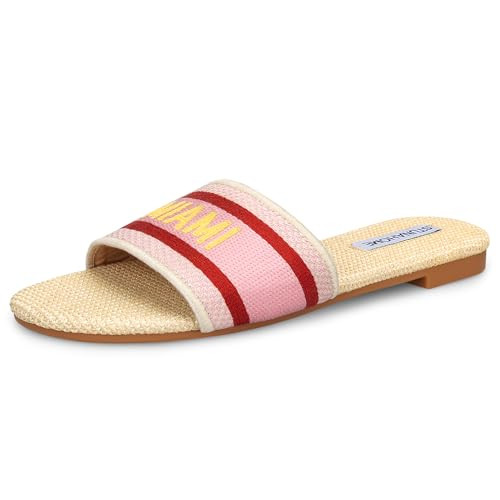 STUNAHOME Summer Flat Sandals for Women Fashion slide Sandals Womens | Amazon (US)