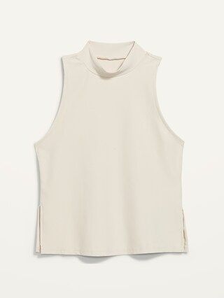 PowerSoft Rib-Knit Mock-Neck Sleeveless Top for Women | Old Navy (US)