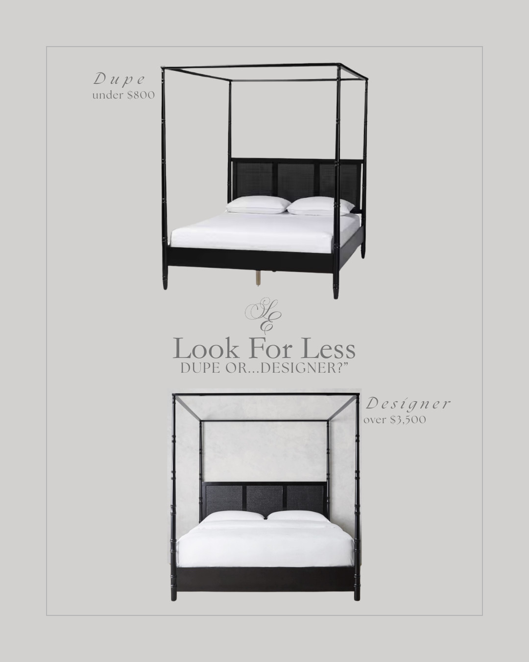 I have searched high and low for a dupe of this Williams Sonoma bed, and as much as I love it, I was not willing to pay that price. It was TOO good to be true!
#bed #primarybedroom #dupe #looksforless #wayfair  

 