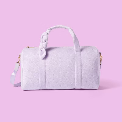 Terry Cloth Embossed Mini Hearts Duffle Bag - Stoney Clover Lane x Target Light Purple | Target