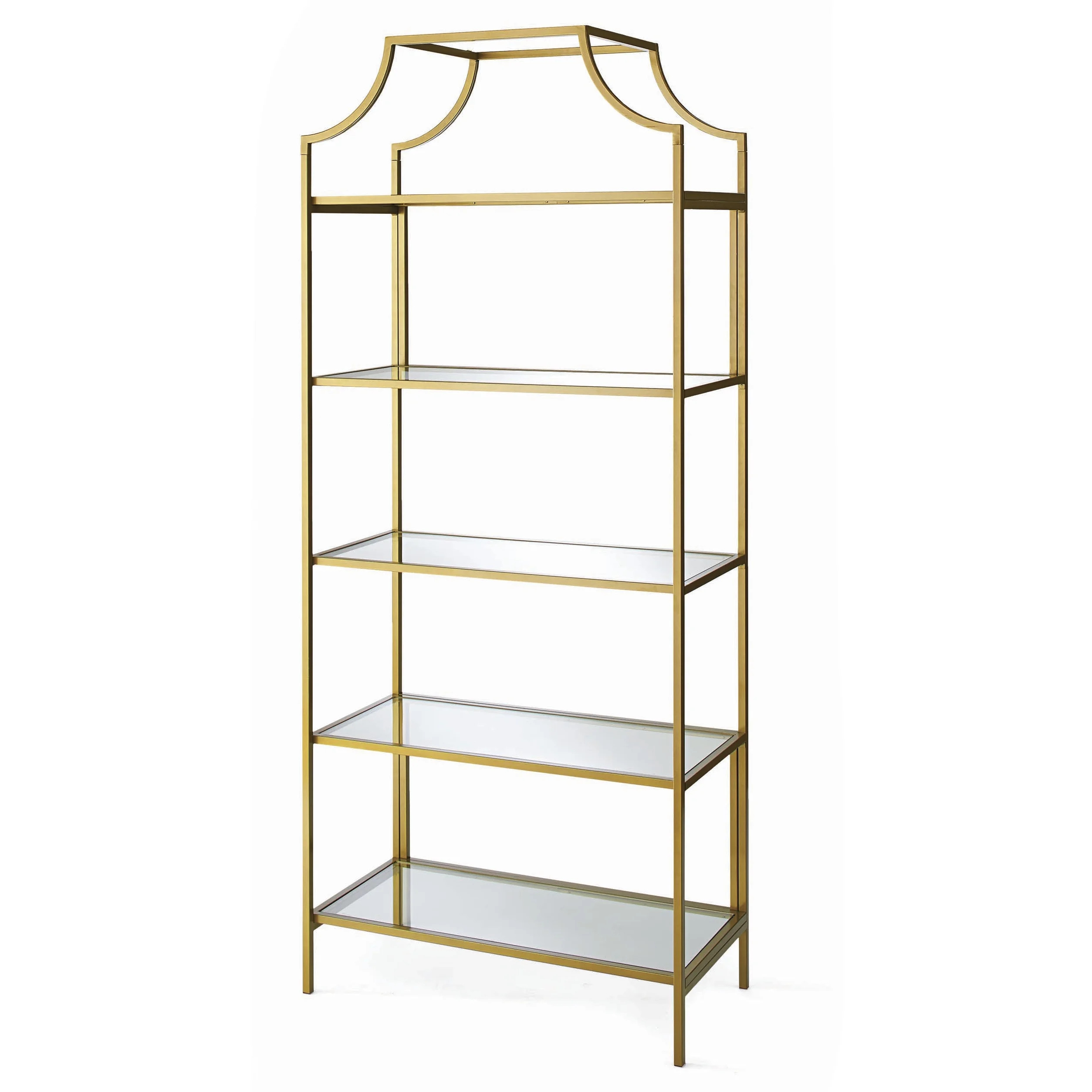Better Homes & Gardens 71" Nola 5 Tier Etagere Bookcase, Gold Finish - Walmart.com | Walmart (US)