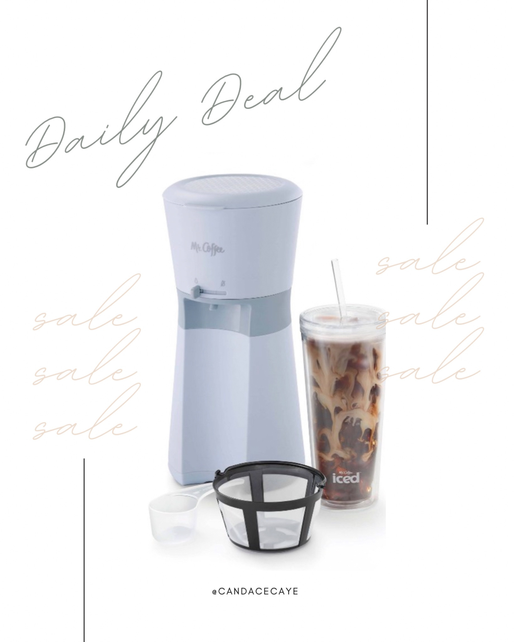 Mr Coffee Iced Coffee Maker 
Comes with a 22oz tumbler this is perfect for gifting a coffee lover 
On sale for Cyber Monday for $19.99 which is 43% off AND an additional 15% off with code CYBER15

#LTKGiftGuide #LTKhome #LTKCyberweek