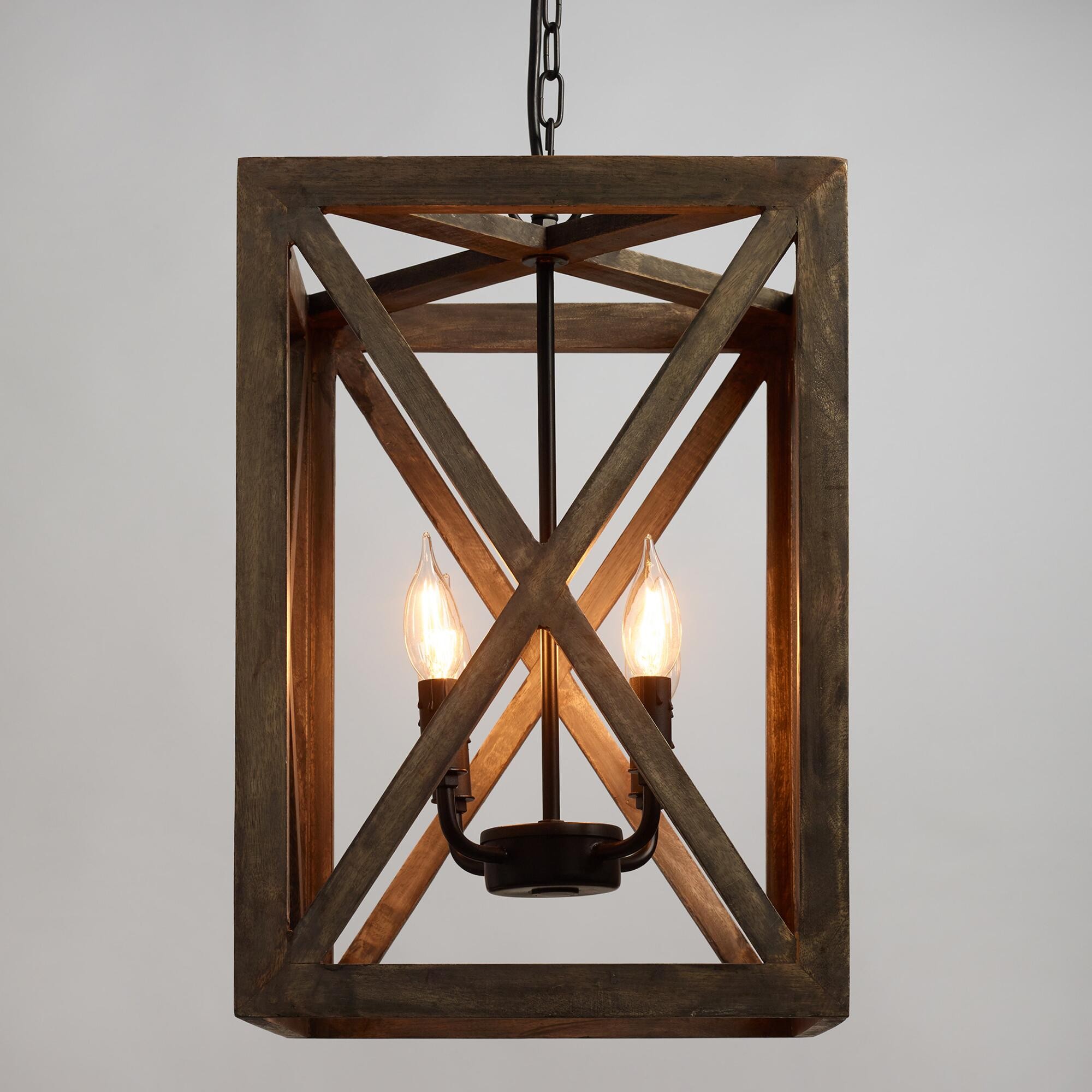 Gray Wood and Iron Valencia Chandelier by World Market | World Market