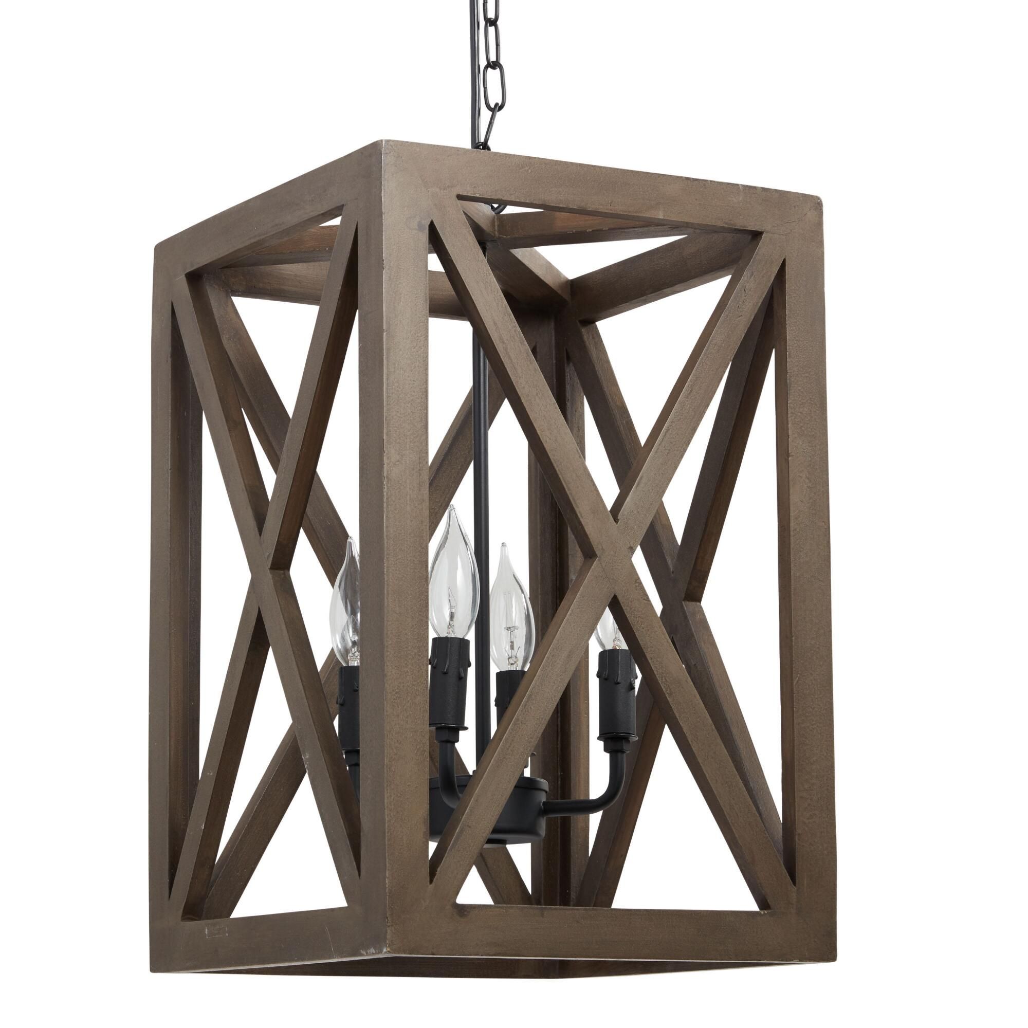 Gray Wood and Iron Valencia Chandelier by World Market | World Market